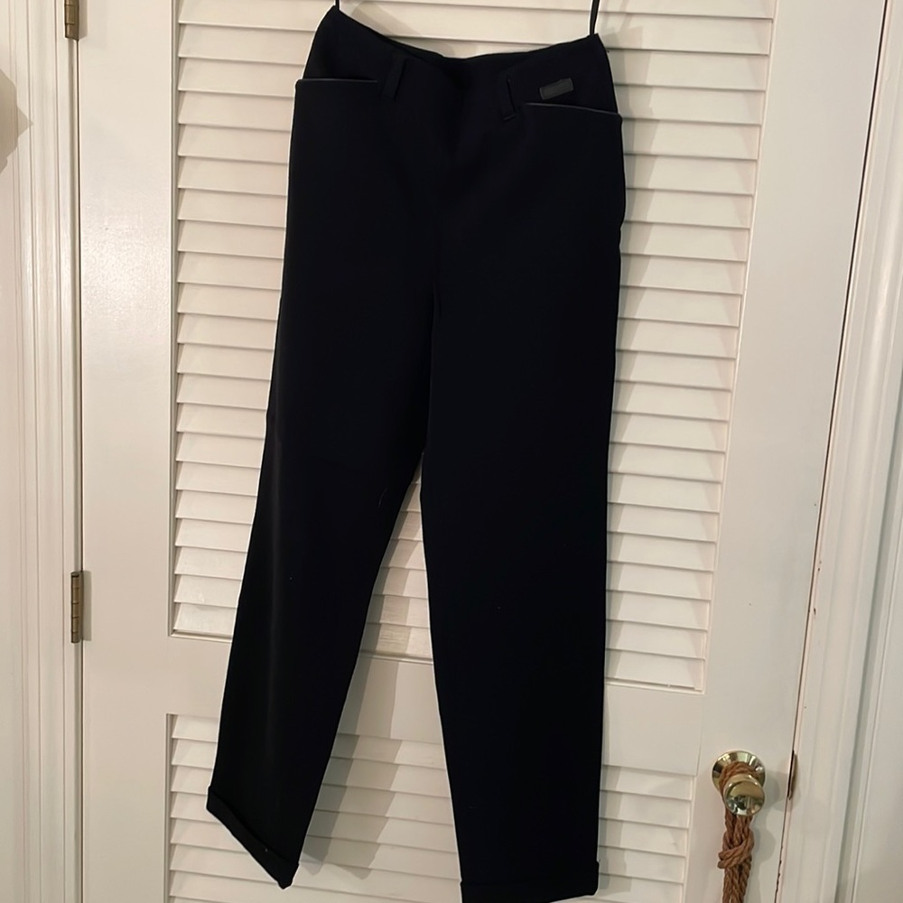 Lauren Ralph Lauren Green Label Black Side Zipper Flat Front Cuff Pants Size 6